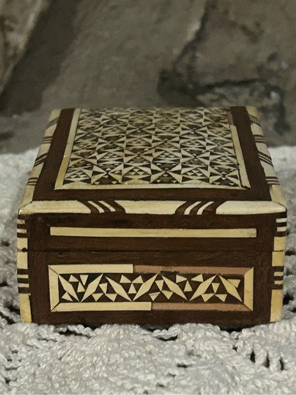 Vintage Middle Eastern Marquetry Jewelry Box